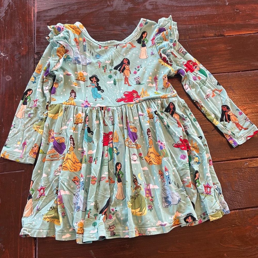 Little Sleepies Disney Princess Flutter Twirl Dress with Bodysuit